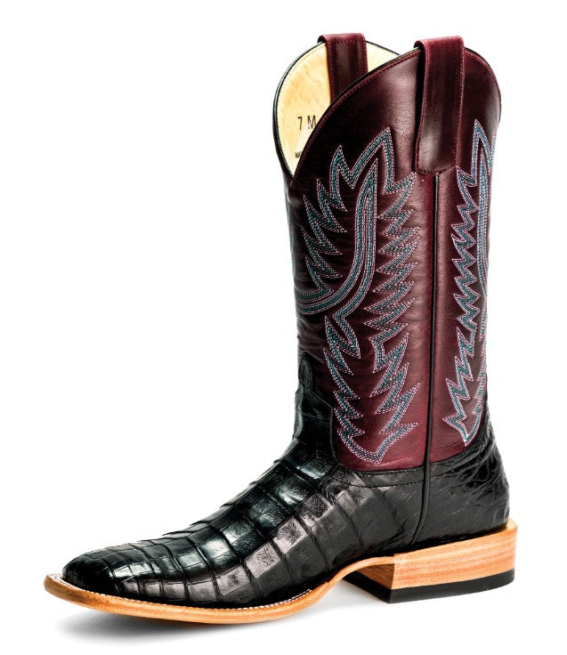 Macie Bean Exotic - Black Caiman (Square toe)