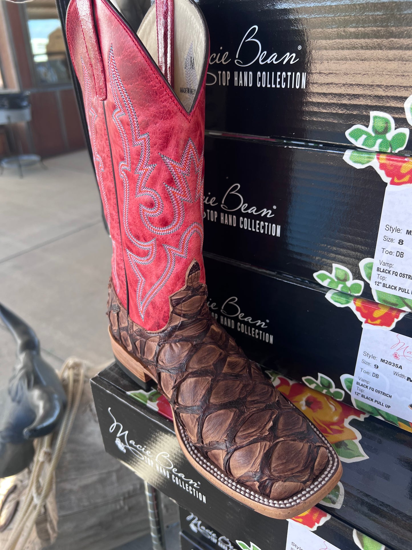 Macie Bean Exotic - Bass with Red Leather Upper