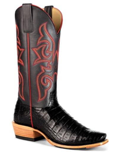 Macie Bean Exotic - Black Caiman Belly (Cutter toe)